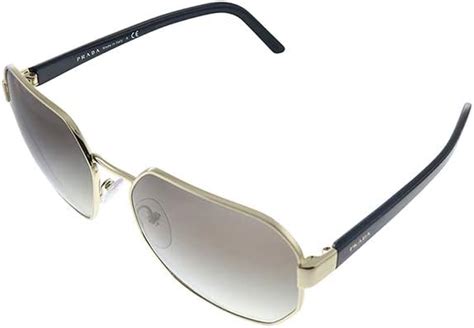 Prada PR 54XS ZVN5O0 Gold Metal Rectangle Sunglasses Grey 